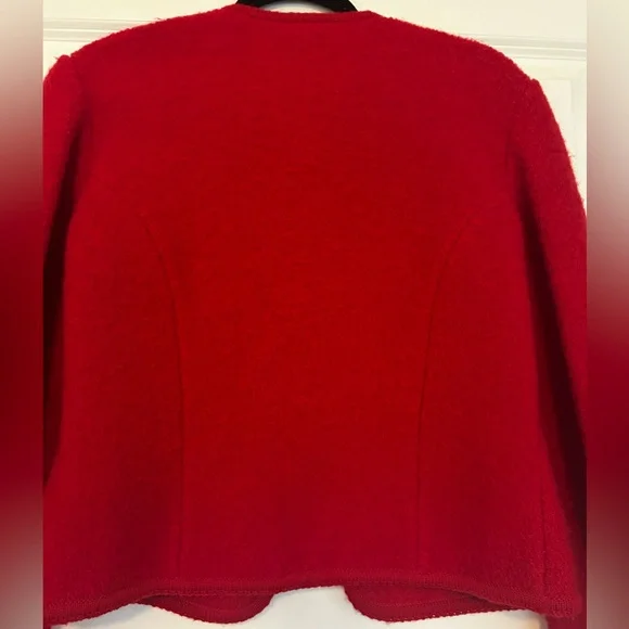 Vintage Lands End Boiled Wool Fitted Jacket - Picture 3 of 6